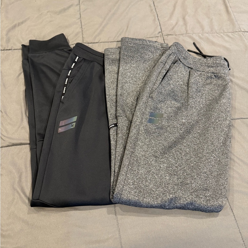 Hurley Black and Gray Sweatpants & Joggers